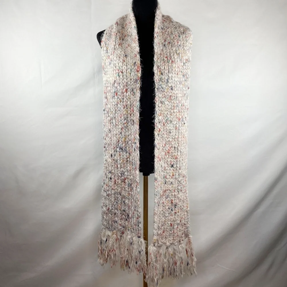 Soft Cozy Chunky Knit Classic Fringe Scarf 88”X 9”